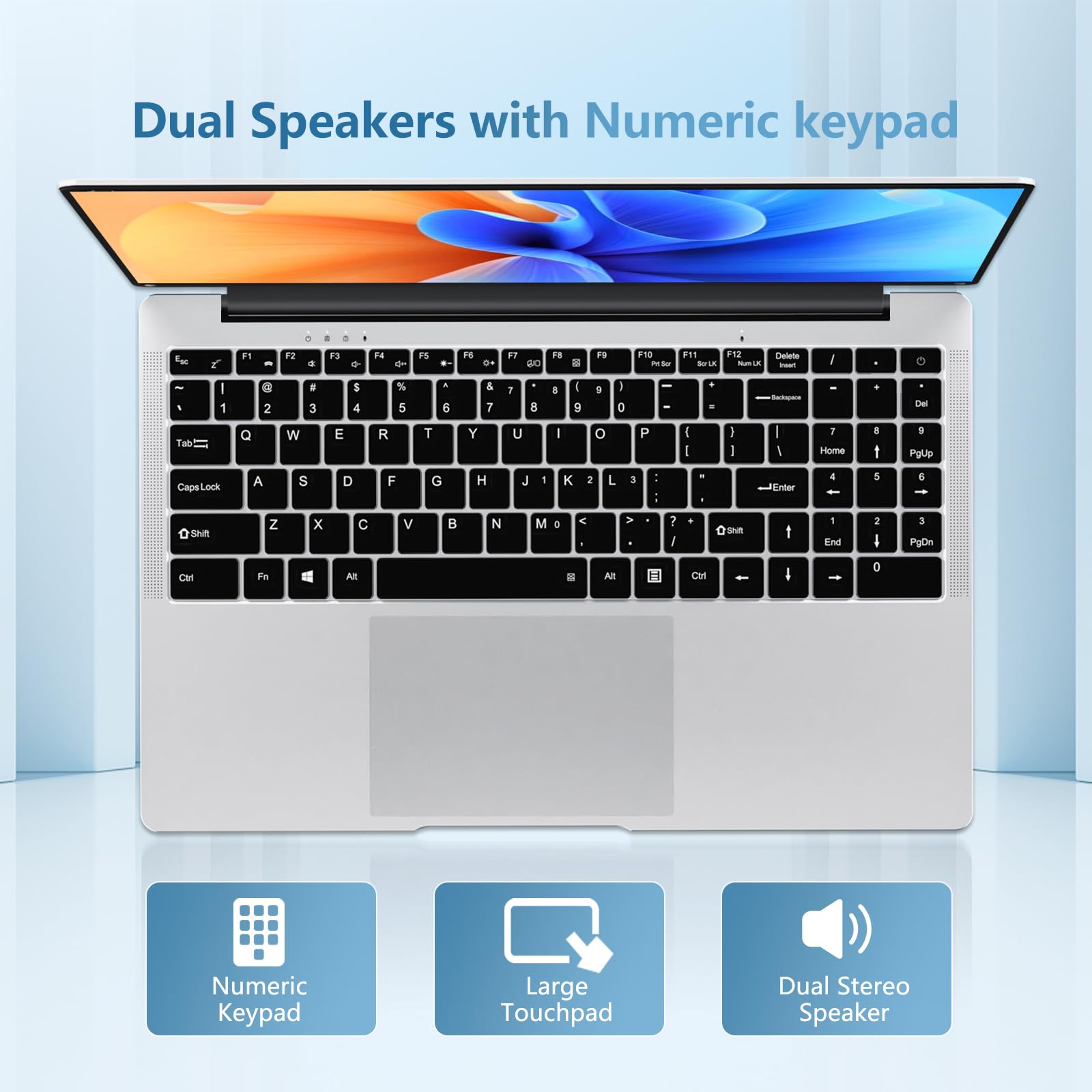 15.6 pollici Notebook, Win11 PC Portatile Celeron N4000 CPU, Laptop 12GB LPDDR4 RAM 512GB SSD, Schermo IPS FHD 1920*1080, USB3.0+BT4.2+Mini HDMI, TF Card Slot Supporta Espansione Fino a 1 TB