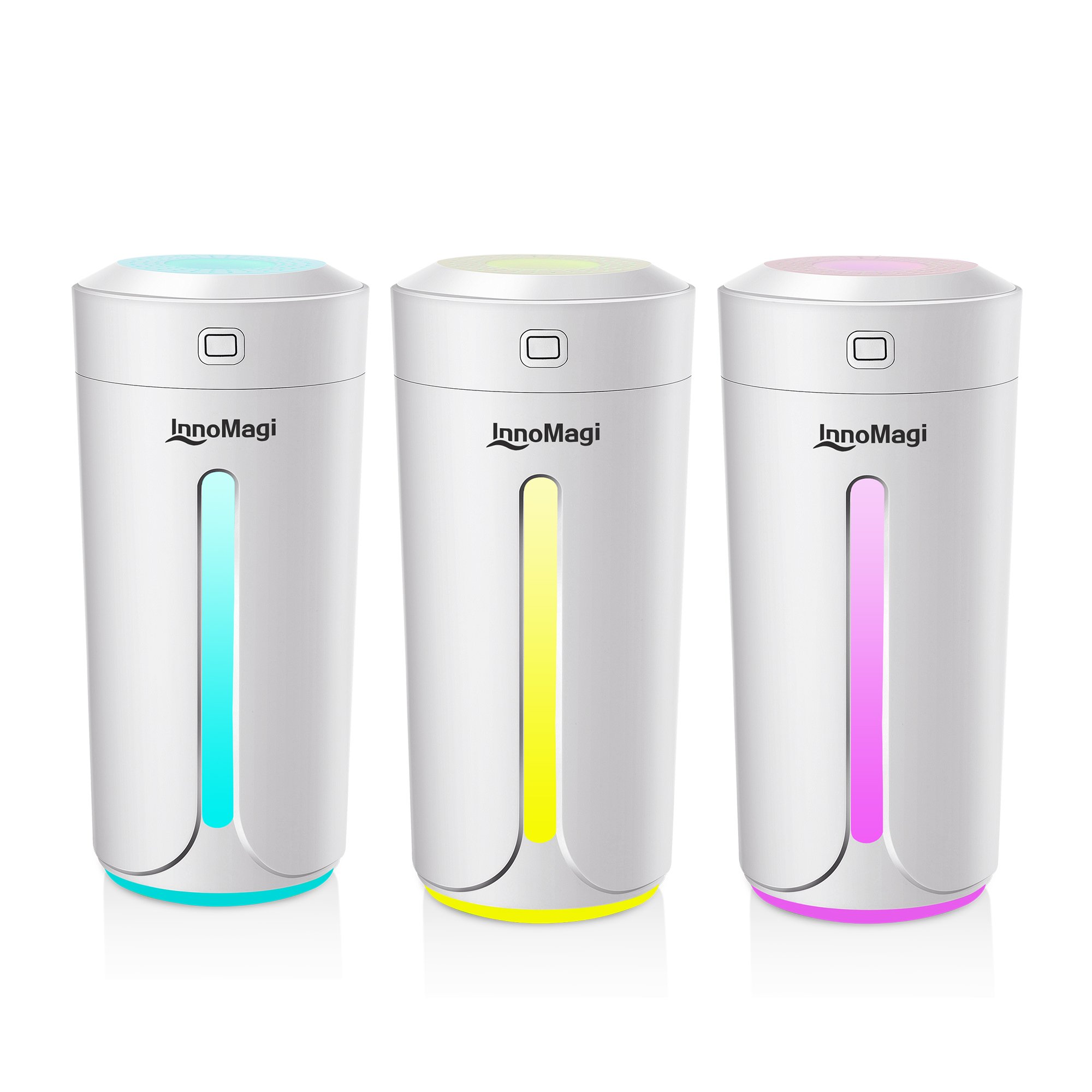 Air Humidifier, Baby Humidifier Best Aroma Diffuser with 7 Colorful Lights, Cool Mist Humidifiers Ultrasonic Aroma Aromatherapy Diffusers for Car, Yoga, Office, Spa, Baby Room (230ml-White)