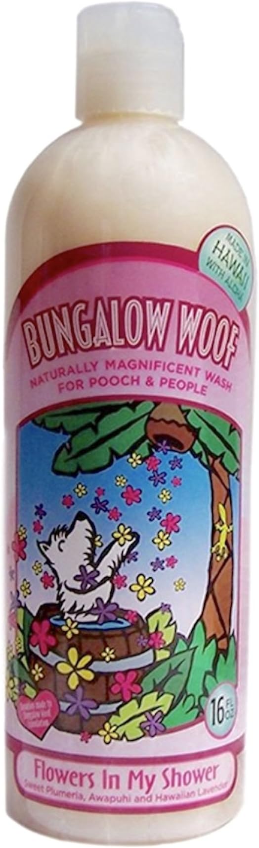Bungalow WOOF Flowers Shower Wash Pooch and People, 16 FZ