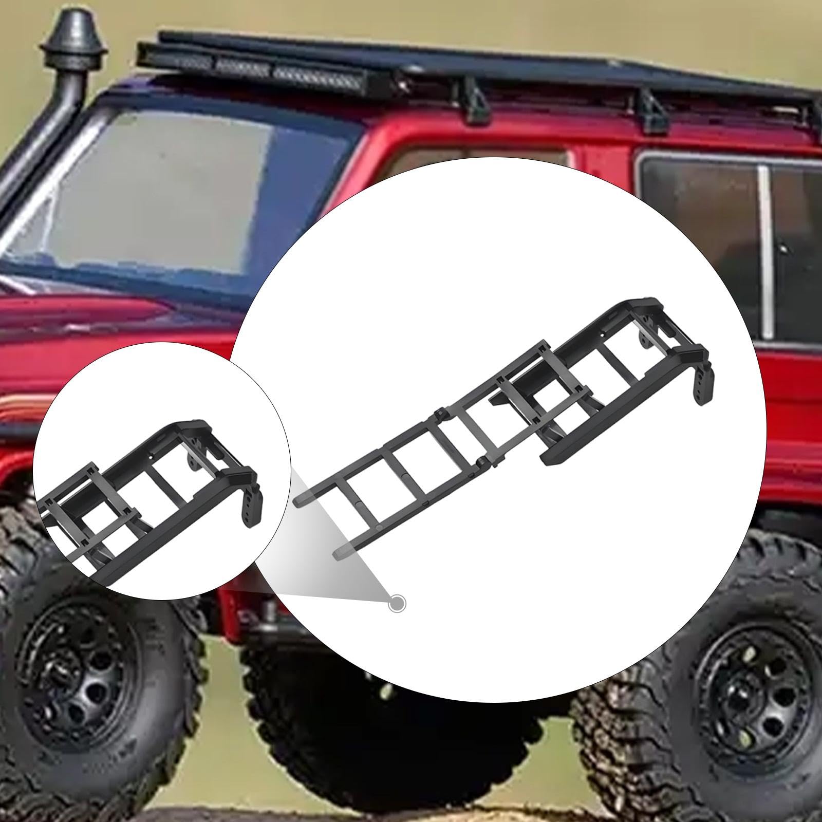 Fenteer Escaleras para Coche RC Crawler 1/10, miniescaleras, modificación, simulación, Mejora del Rendimiento, Accesorios de Bricolaje, Escalera para, Negro, Style B