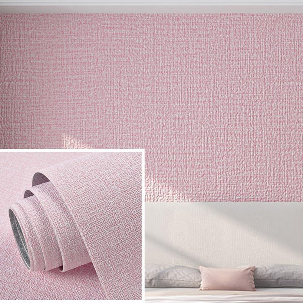 Papier peint imperméable rose rouleau isolant phonique et thermique