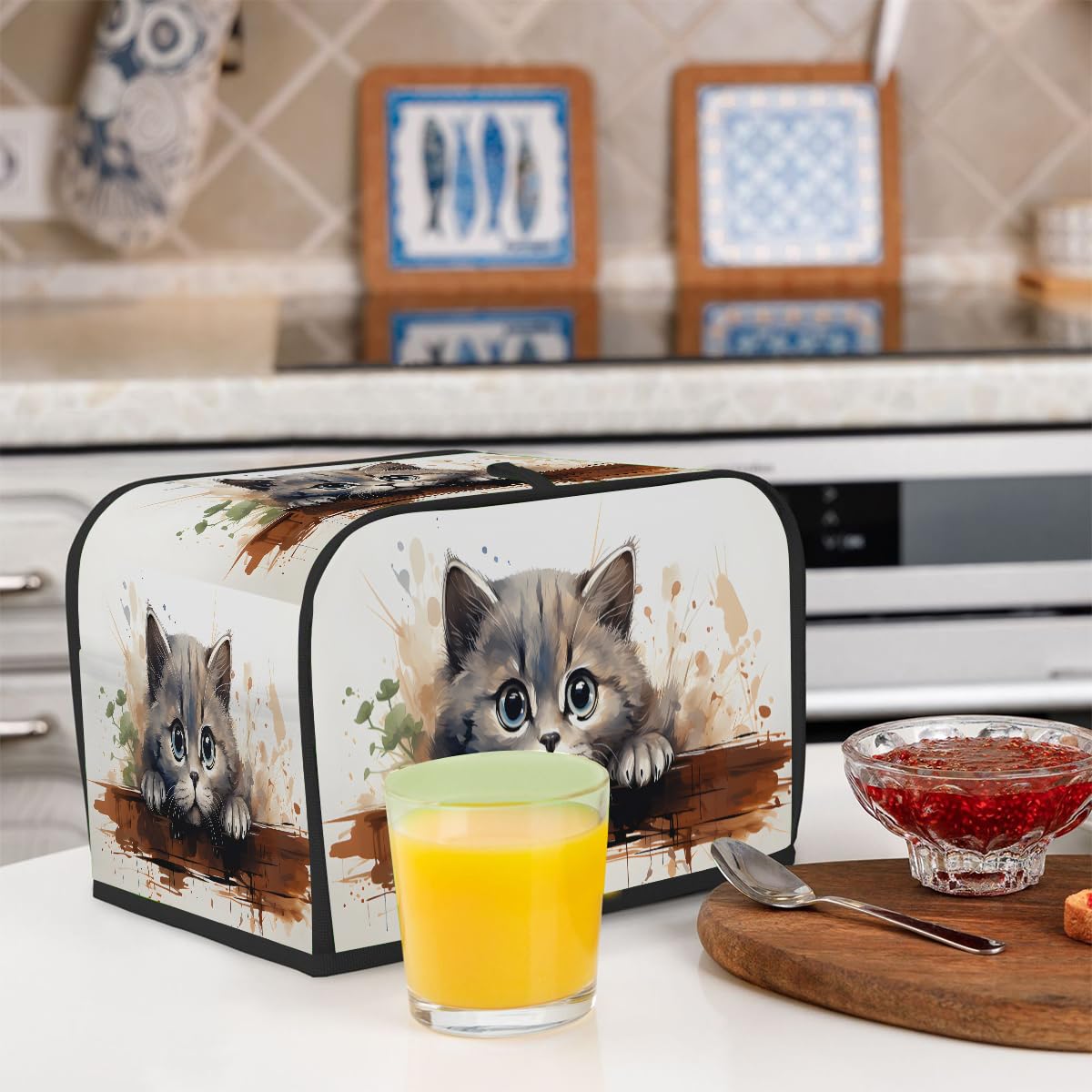 Cute Cat Toaster Cover - Stain Resistant & Washable -6