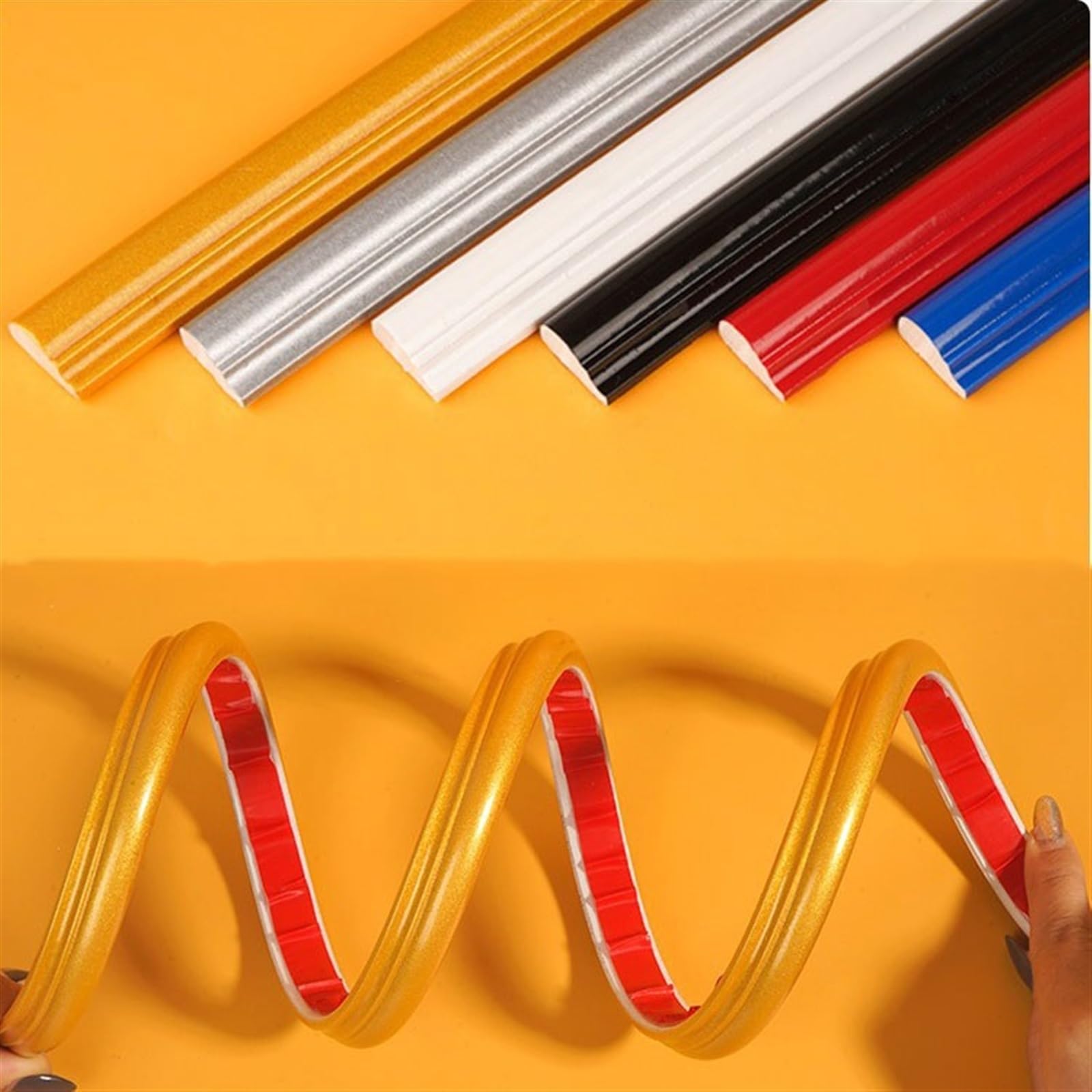 Moldura de pared flexible de 16.4 pies | Diseño autoadhesivo de despegar y pegar | Moldura de pared para decoración de esquina | Decoración del hogar DIY en el marco del espejo de la puerta del
