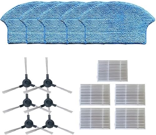 GammeC Piezas para aspiradora, 16 unidslote cepillo lateral y filtro HEPA y paño de fregona, compatible con Midea VCR15 VCR16 MR04