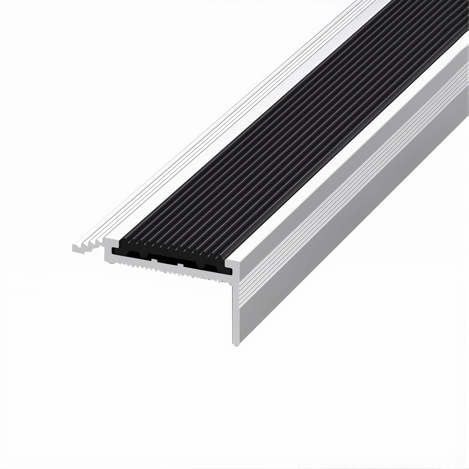 Protector de borde de escalera antideslizante L de aluminio 6x2.6 cm para escalones