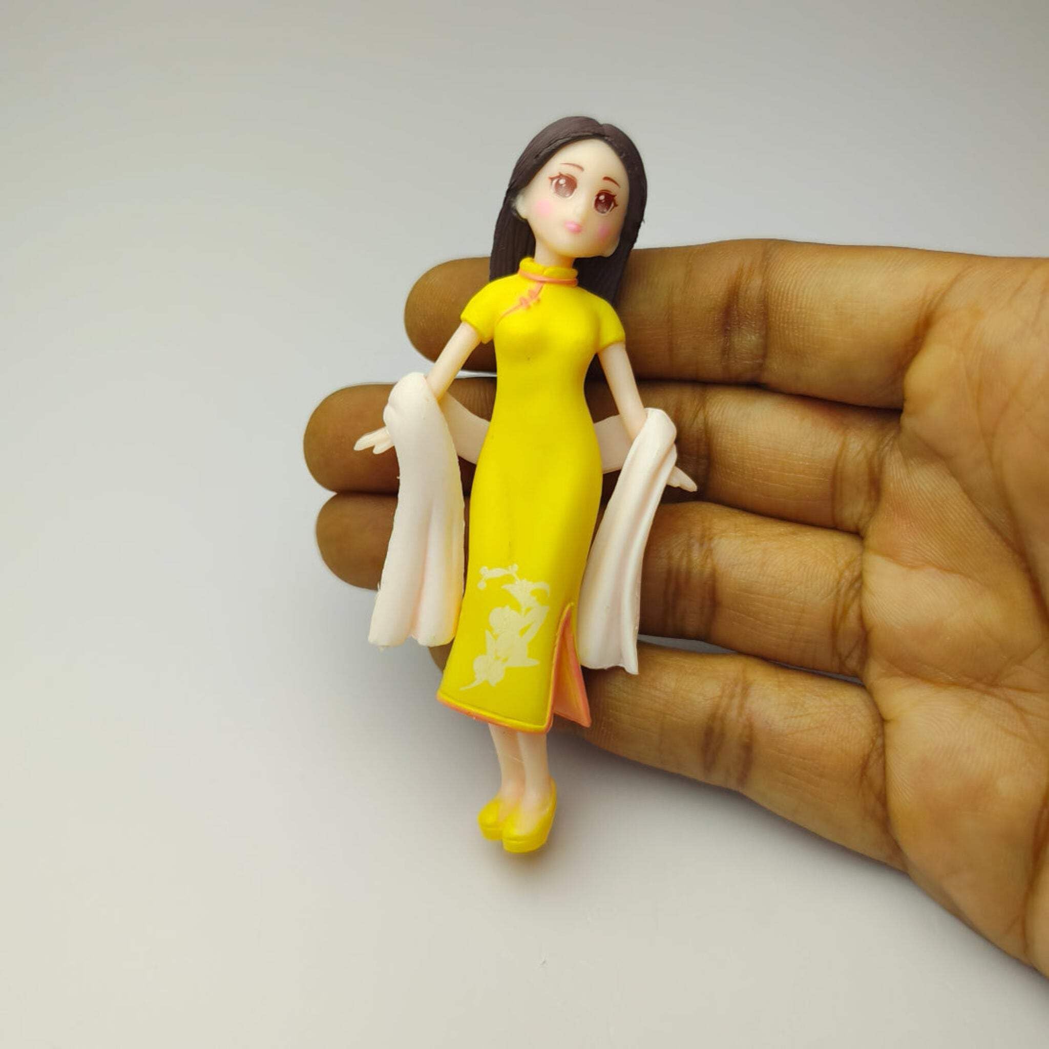 Miniature Girl in Chinese Dress Figurine for Dollhouse | Traditional Asian Doll Figure | Miniature Decorative Collectible Accessory-image-48