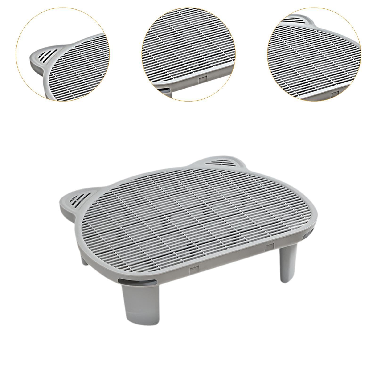 Tapis pour Litière de Chat, Tapis Récupérateur de Litière, Rampe pour Bac à Litière, Facile à Nettoyer, Double Couche, Accessoire pour Animaux, Gris