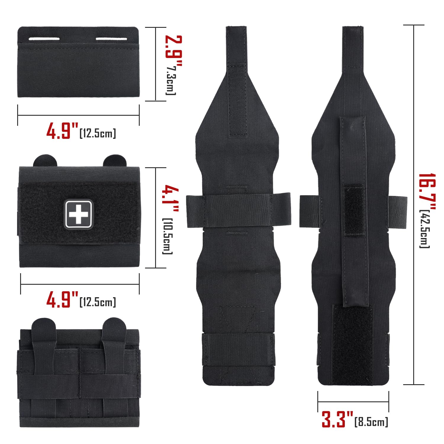 LIVANS Molle IFAK Micro Pochette de traumatisme, Ceinture Tactique de Premiers Secours IFAK Sac médical EMT Survie d'urgence Petite Pochette Portable EDC avec hamac Garrot pour Ceinture de Service