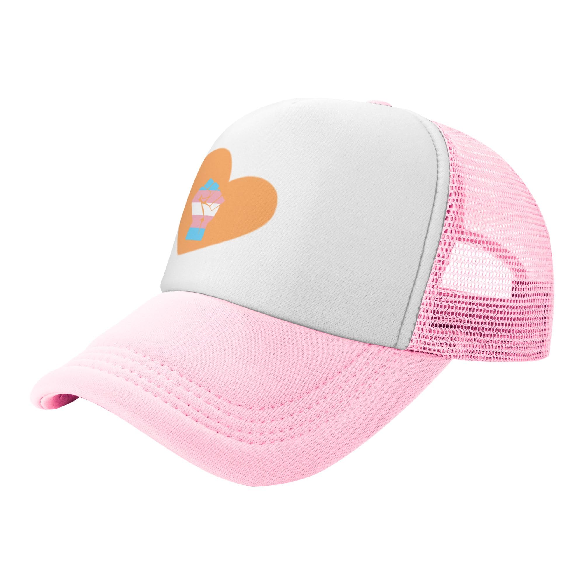 Fist Transgender Flag Lightweight Mesh Baseball Hat Fishing Sun Cap Outdoor Casual Cap Pink