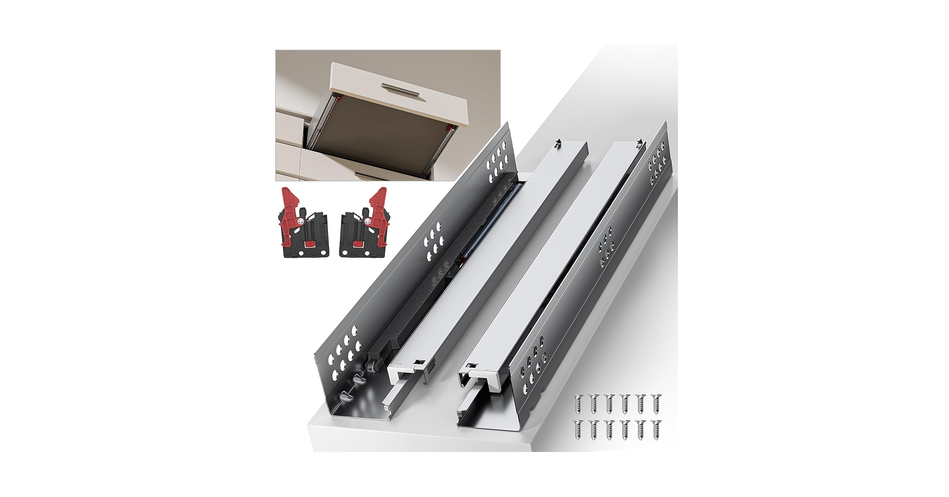 SIGOEI 10 12 14 16 18 20 22 24 Inch Bottom Mount Soft Close