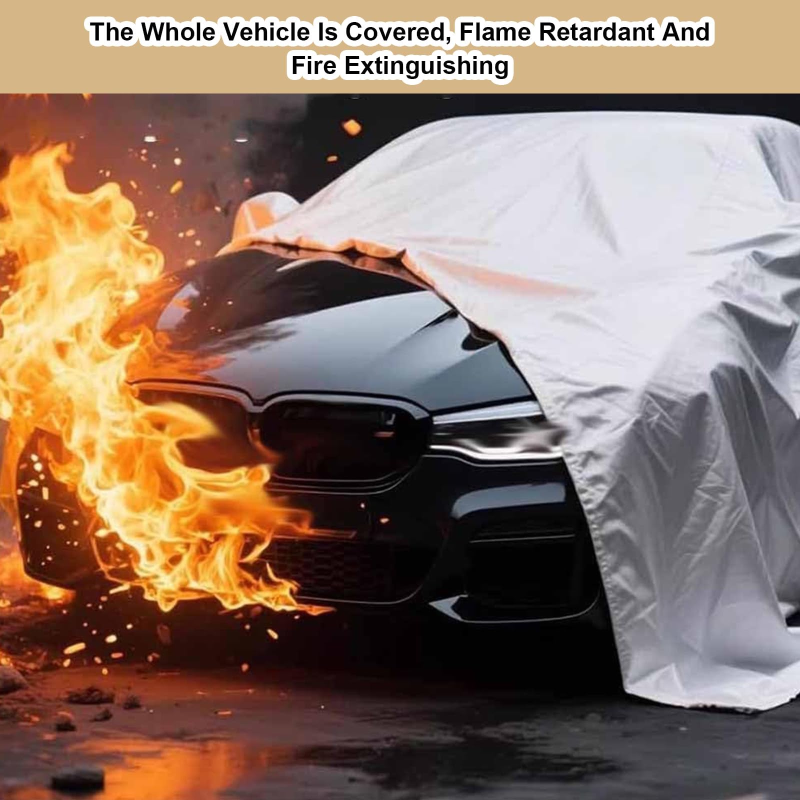 Mantas ignífugas de emergencia, manta grande de fibra de vidrio para seguridad en el coche, batería EV y prevención de incendios en el motor