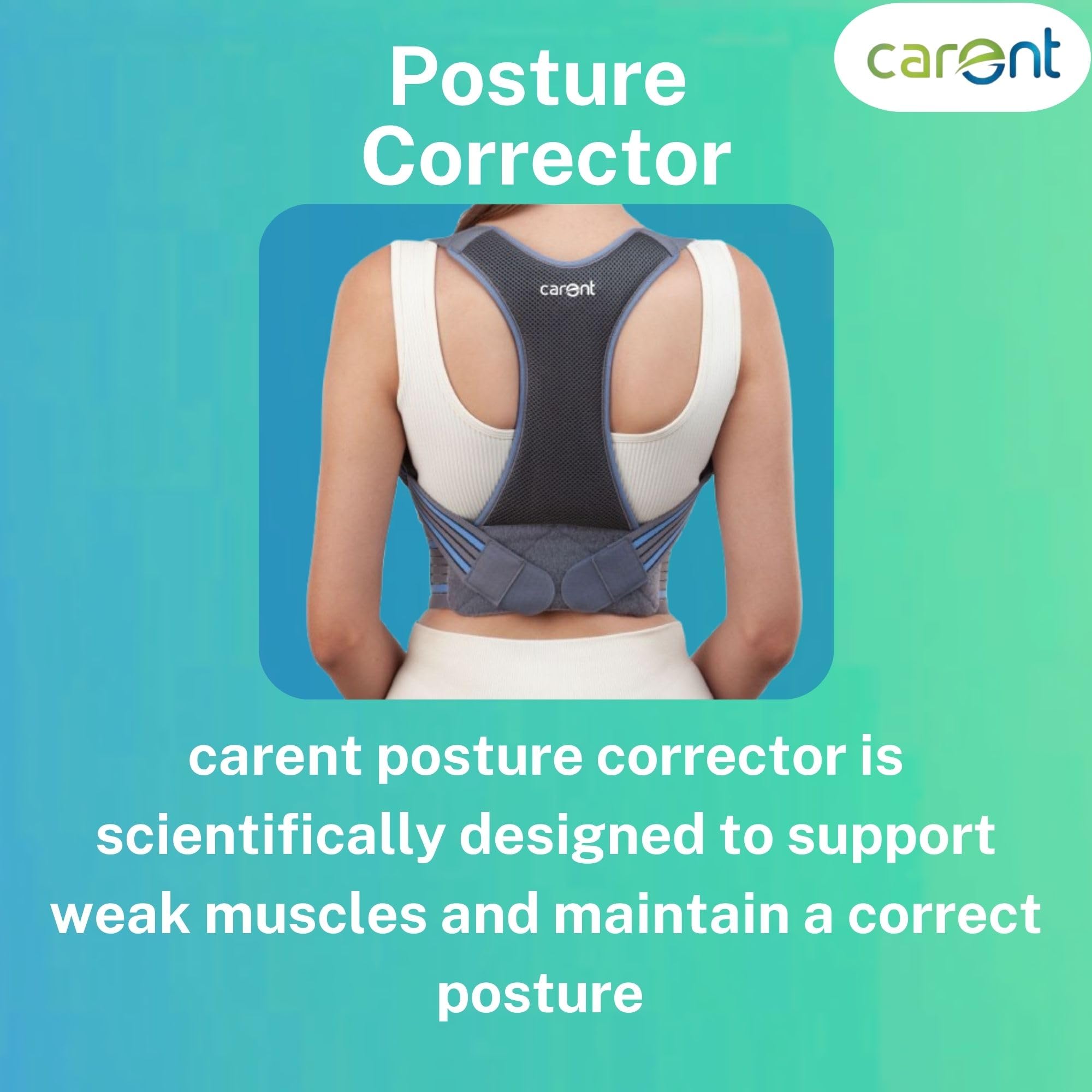 Carent Posture Corrector β Adjustable Back and Shoulder Brace for Spine Alignment Posture Improvement and Upper Back Support (Unisex) (XL) 1