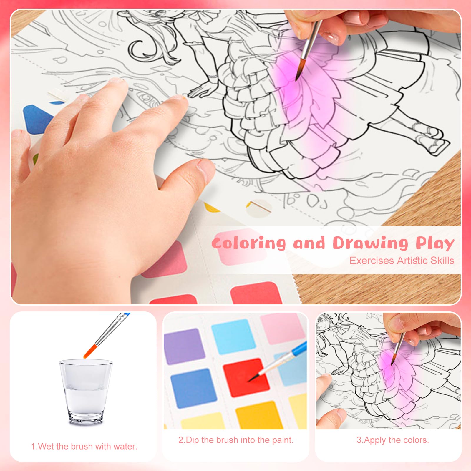 Poke Art Bastelset Für Mädchen | DIY Prinzessinnen & Meerjungfrauen | Kreativset Ab 4 Jahren