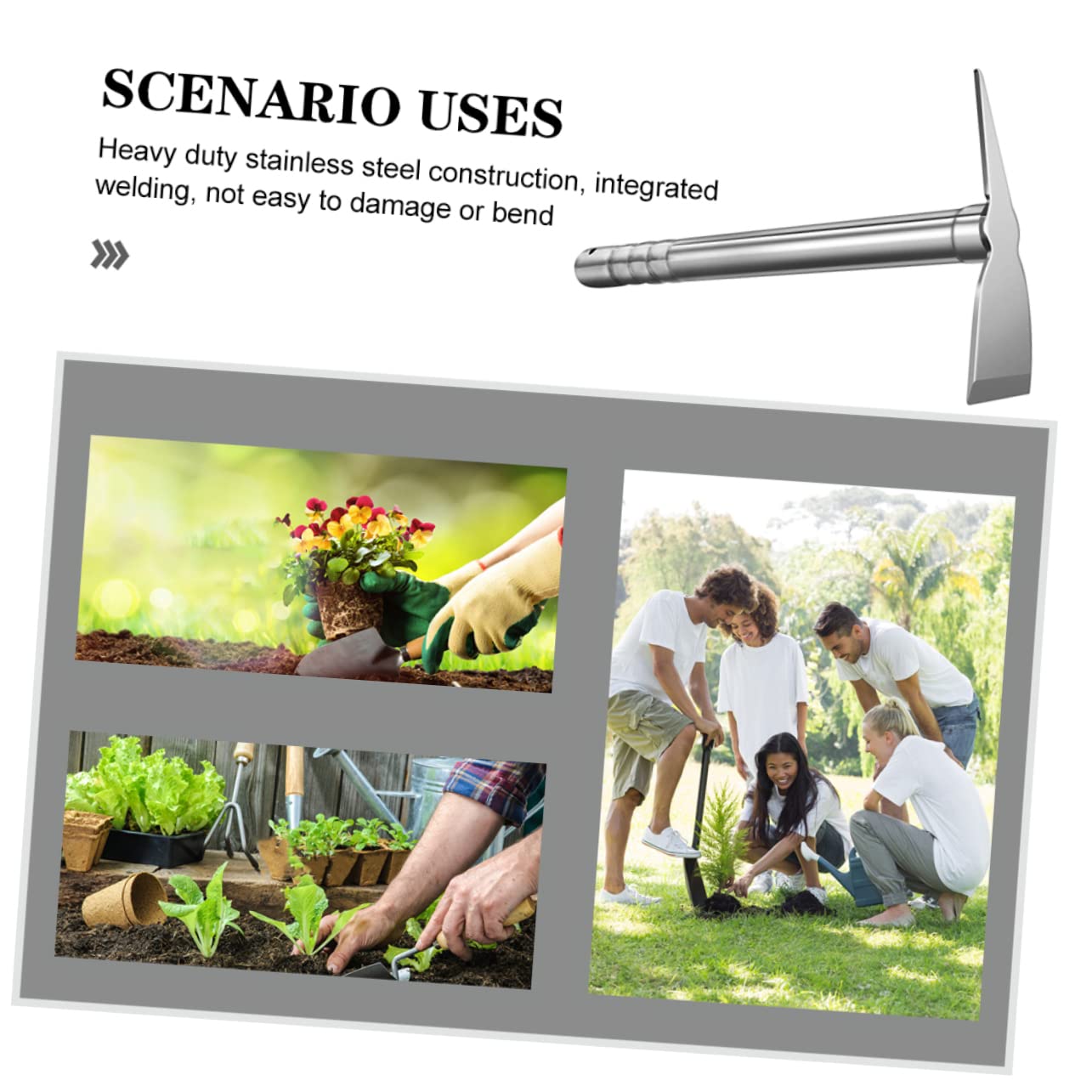 Giardino in Acciaio Inossidabile Leggera e Resistente Zappetta Manuale Multifunzionale per Orto Erbacce e Scavo Attrezzo da Giardinaggio per Piantare e Cura Piante