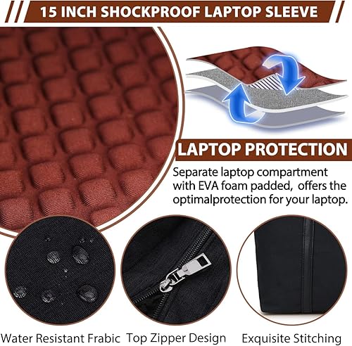 Miniatura 5 de VX VONXURY Bolsa de trabajo profesional para laptop de 15.6 pulgadas, ideal para oficina de negocios