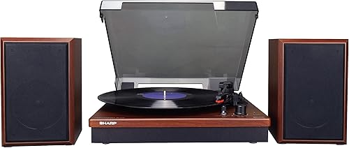 Sharp RP-TT70 Tocadiscos de vinilo: Tocadiscos Bluetooth dual de 3 velocidades de 12 pulgadas con altavoces estéreo
