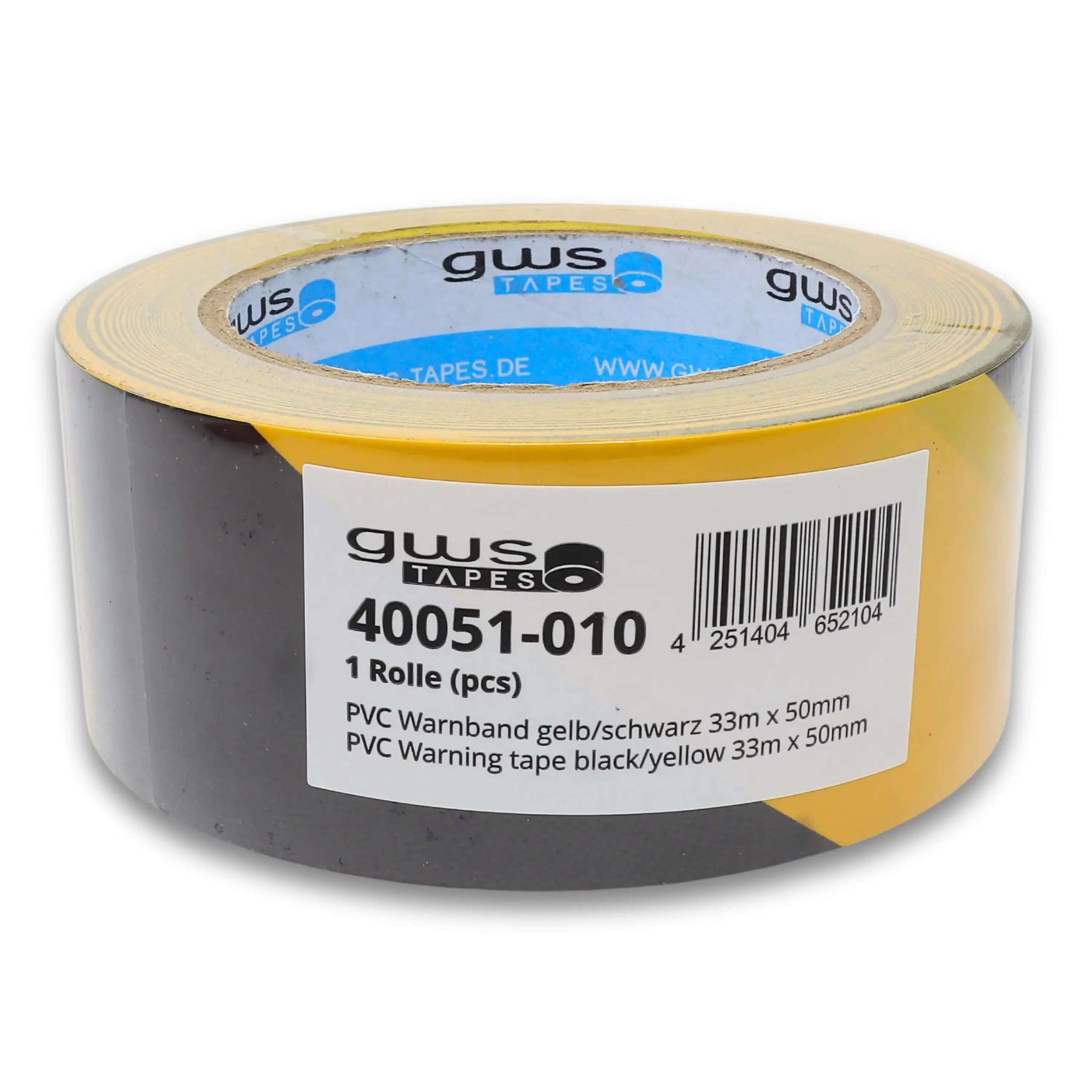 gws PVC Markierungs- Warnklebeband, 33 m x 50 mm (48, schwarz/gelb)