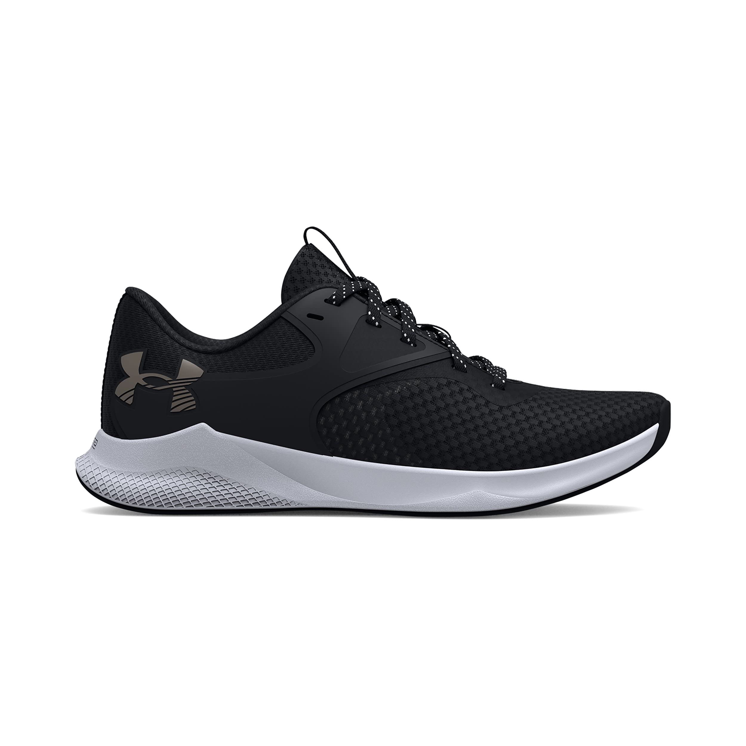 Under Armour Women's Charged Aurora 2, Black/Metallic Warm Silver, 9.5 Medium US