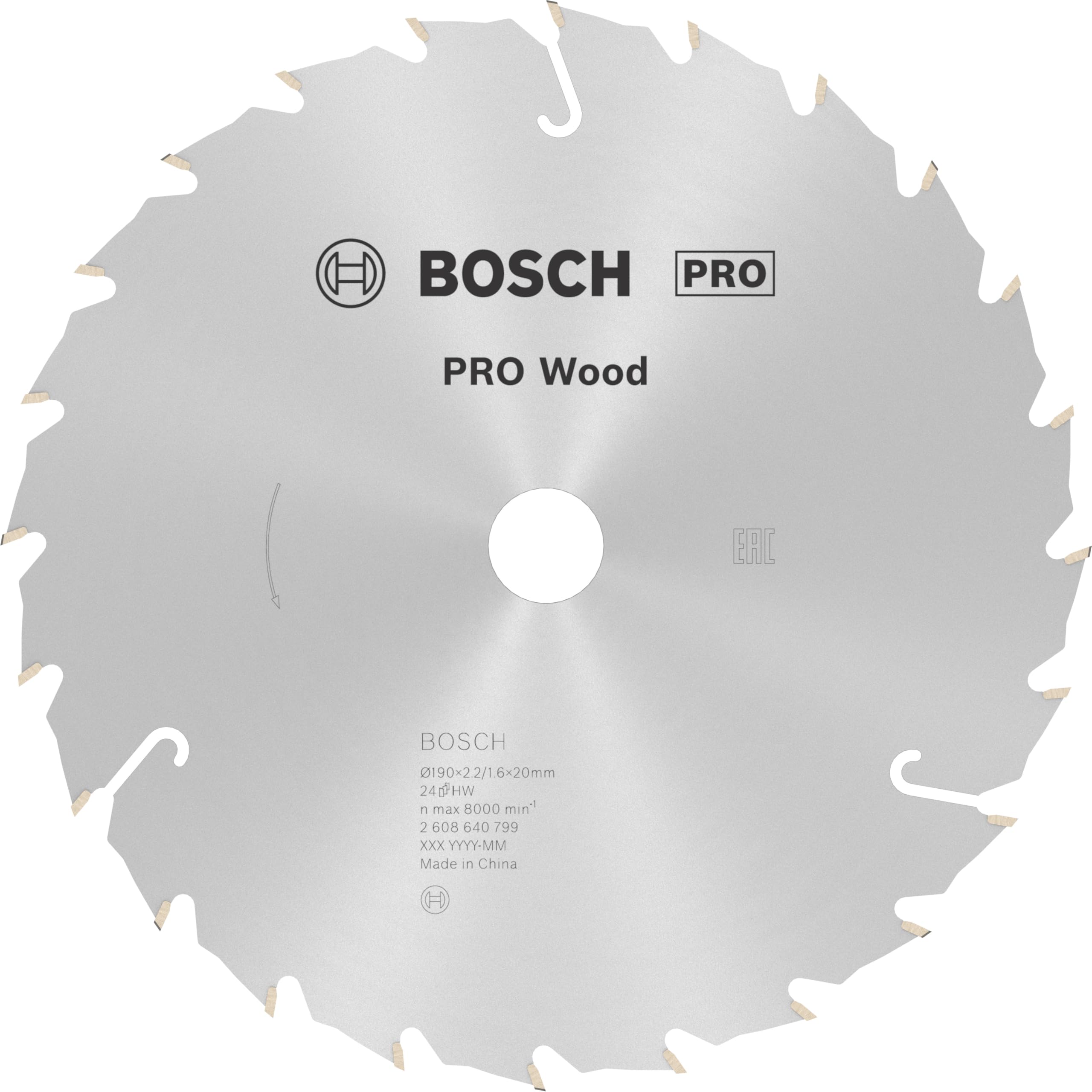 Bosch Professional 1x Tarcza do piły tarczowej Speedline Wood (do Drewno, Płyta wiórowa, Płyty budowlane lekkie, Ø 190 x 20/16 x 2.2 mm, 24 zębów, Osprzęt pił tarczowych)