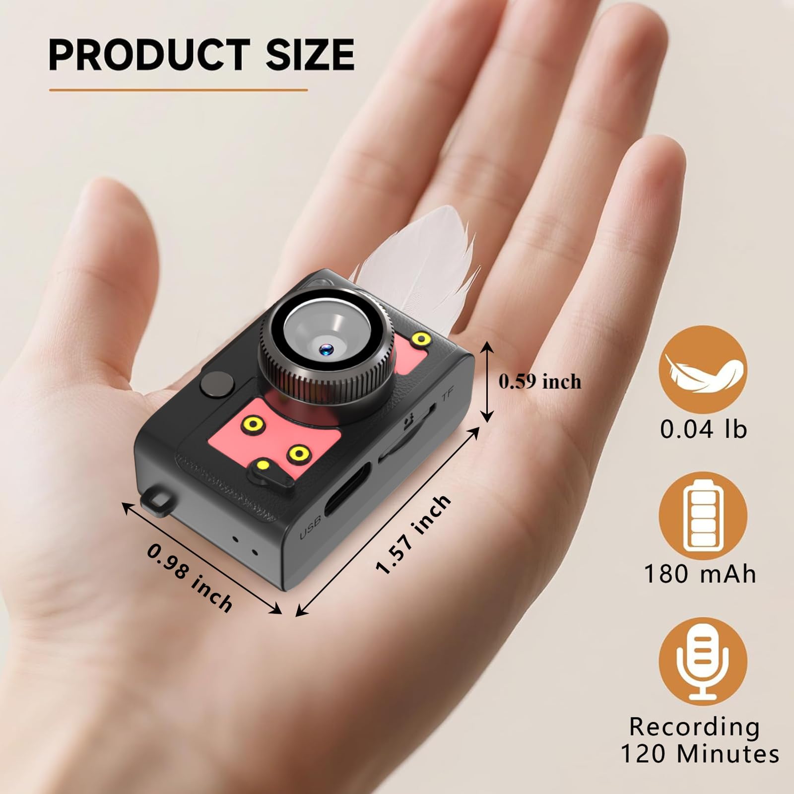 Mini fotocamera digitale retrò FHD 1080p con obiettivo da 2 MP, schermo da 0,96 pollici e adattatore OTG con scheda da 16 GB, fotocamera tascabile compatta vintage per viaggi, bambini, ragazzi