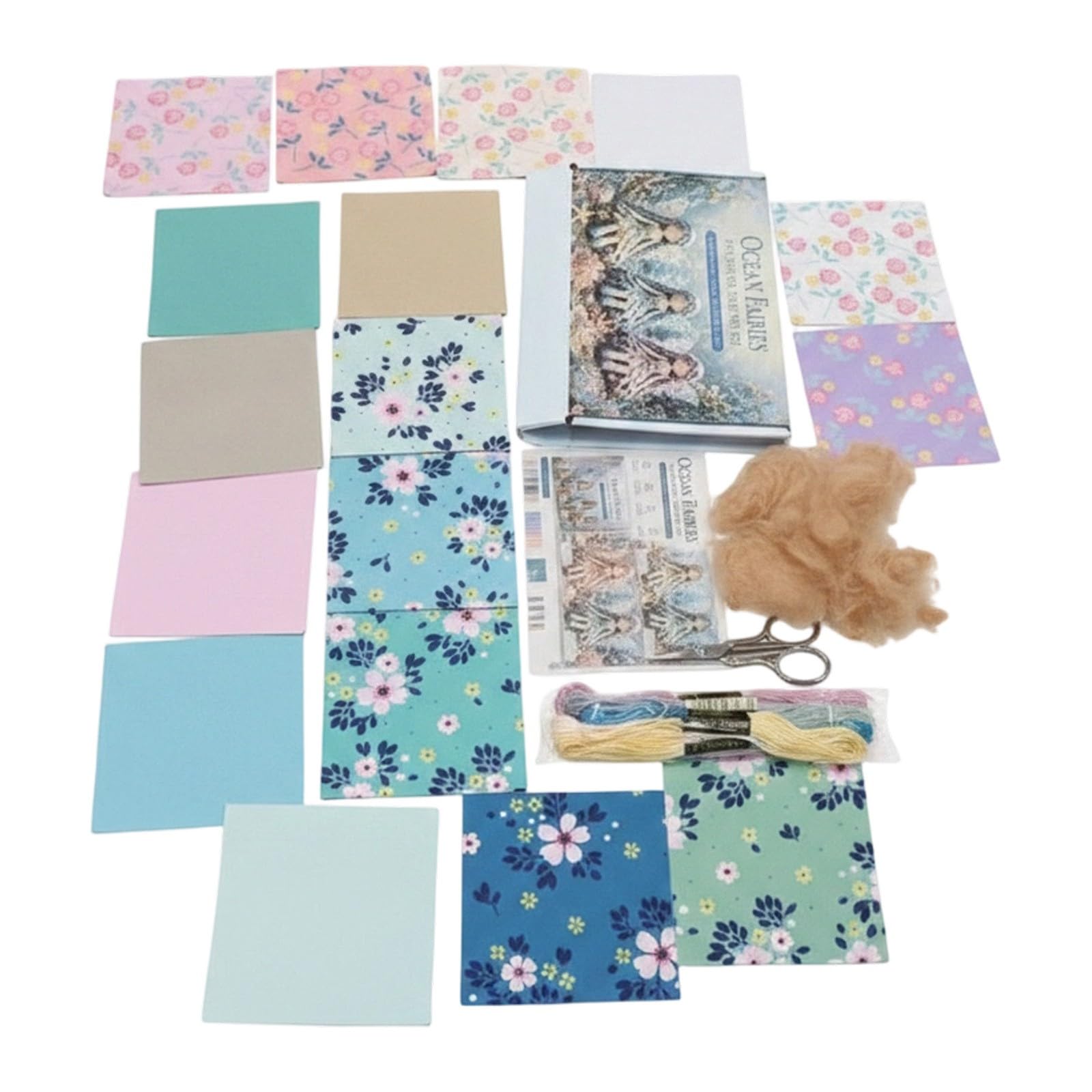 Flower Fairies Patchwork Craft Kit,Patchwork Fairy Kit Handmade Sewing Doll Set Art Craft Gift for Craft Lovers &Beginner Crafters& Home Decor (E, One Size)
