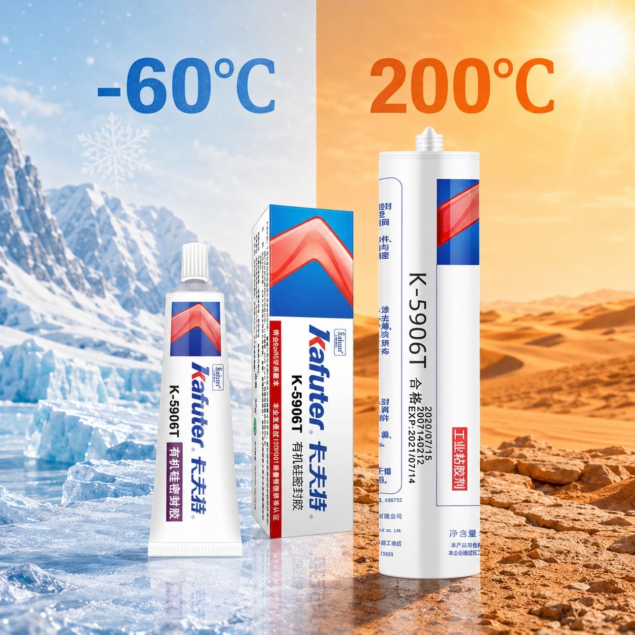 VIDOO Kafuter K-5906T Neutralny Niekorozyjny Klej Elektroniczny, Przezroczysta Tiksolotropowa Spoina Silikonowa do Uszczelniania Urządzeń Domowych - 300ml
