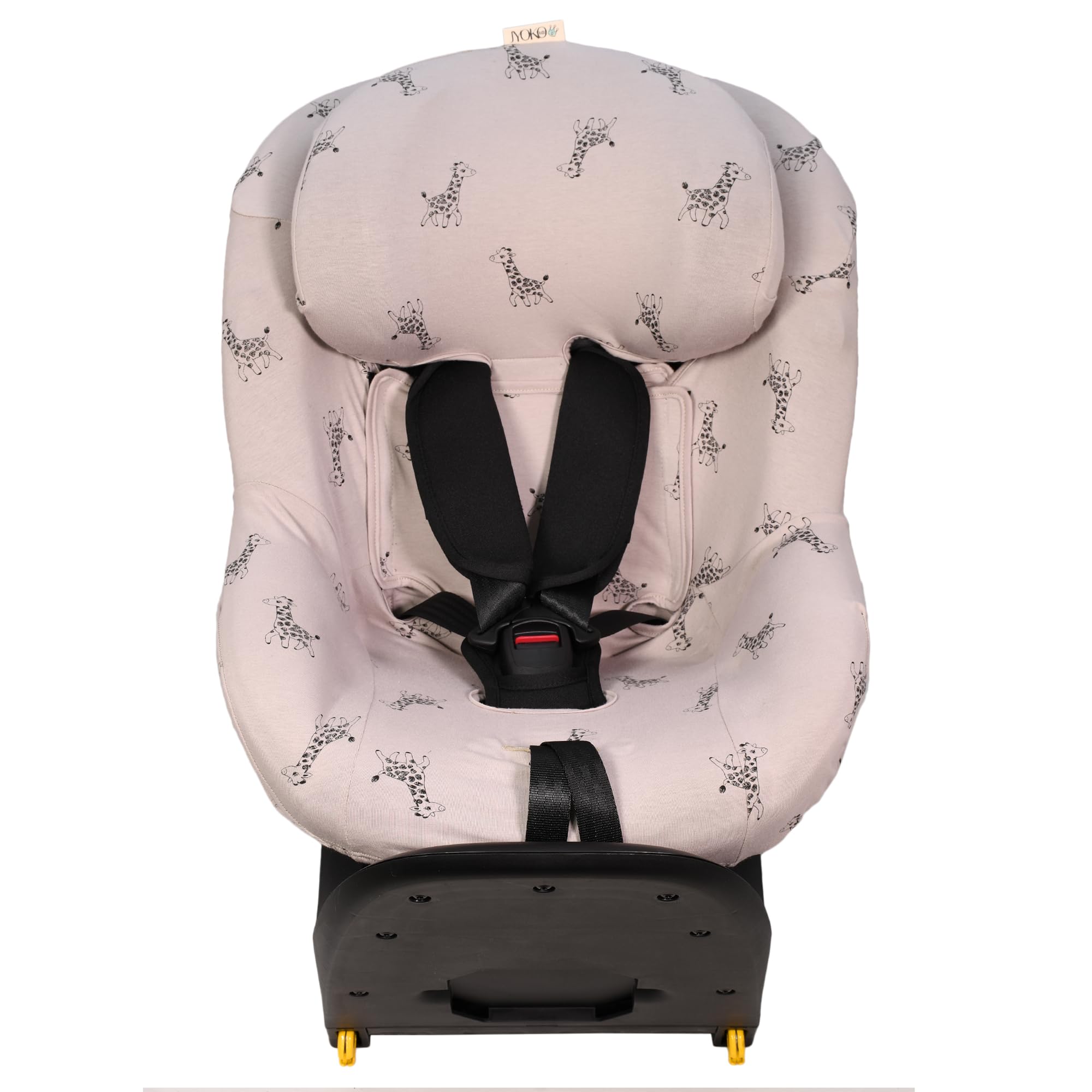 JYOKO Kids Funda de algodón para Silla de Coche Compatible con Maxi Cosi Pearl 360 y Mica Pro I-Size (Giraffe)