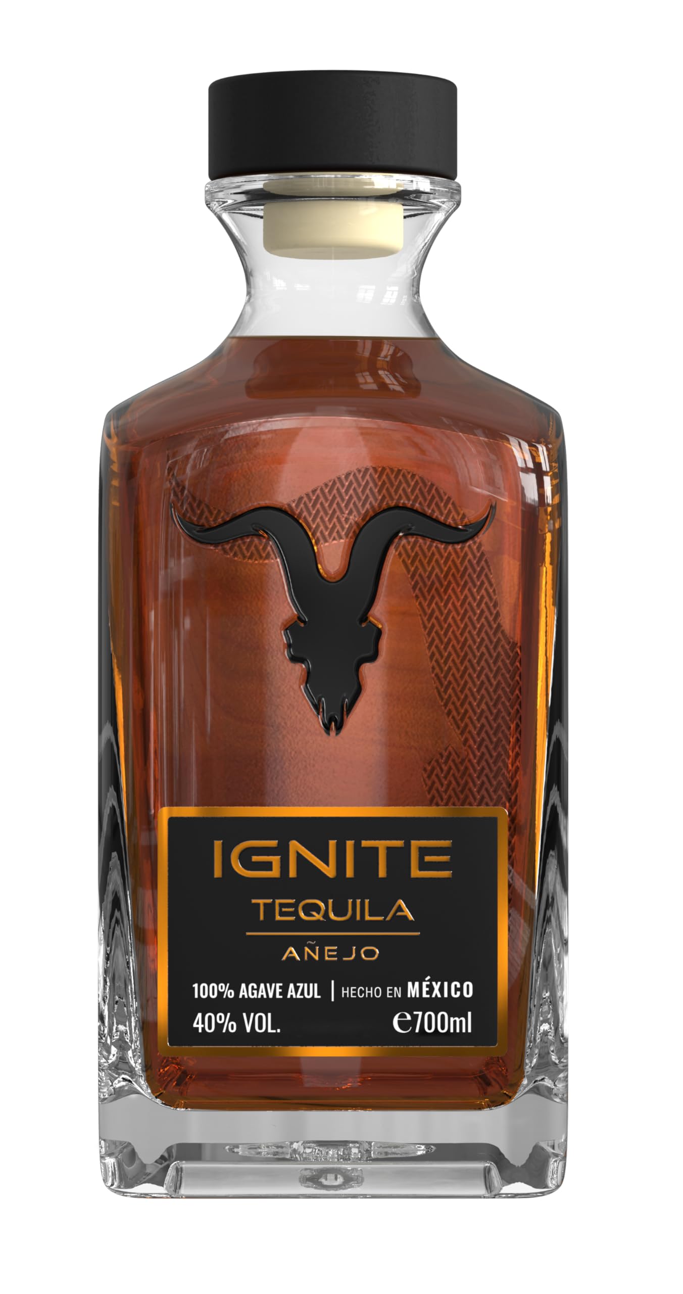 Ignite Tequila Añejo | 100% Blue Weber Agave | 18 Monate in amerikanischen Eichenfässern gereift | 40% Vol. | 700 ml |Platinum-Auszeichnung bei den SIP Awards 2023