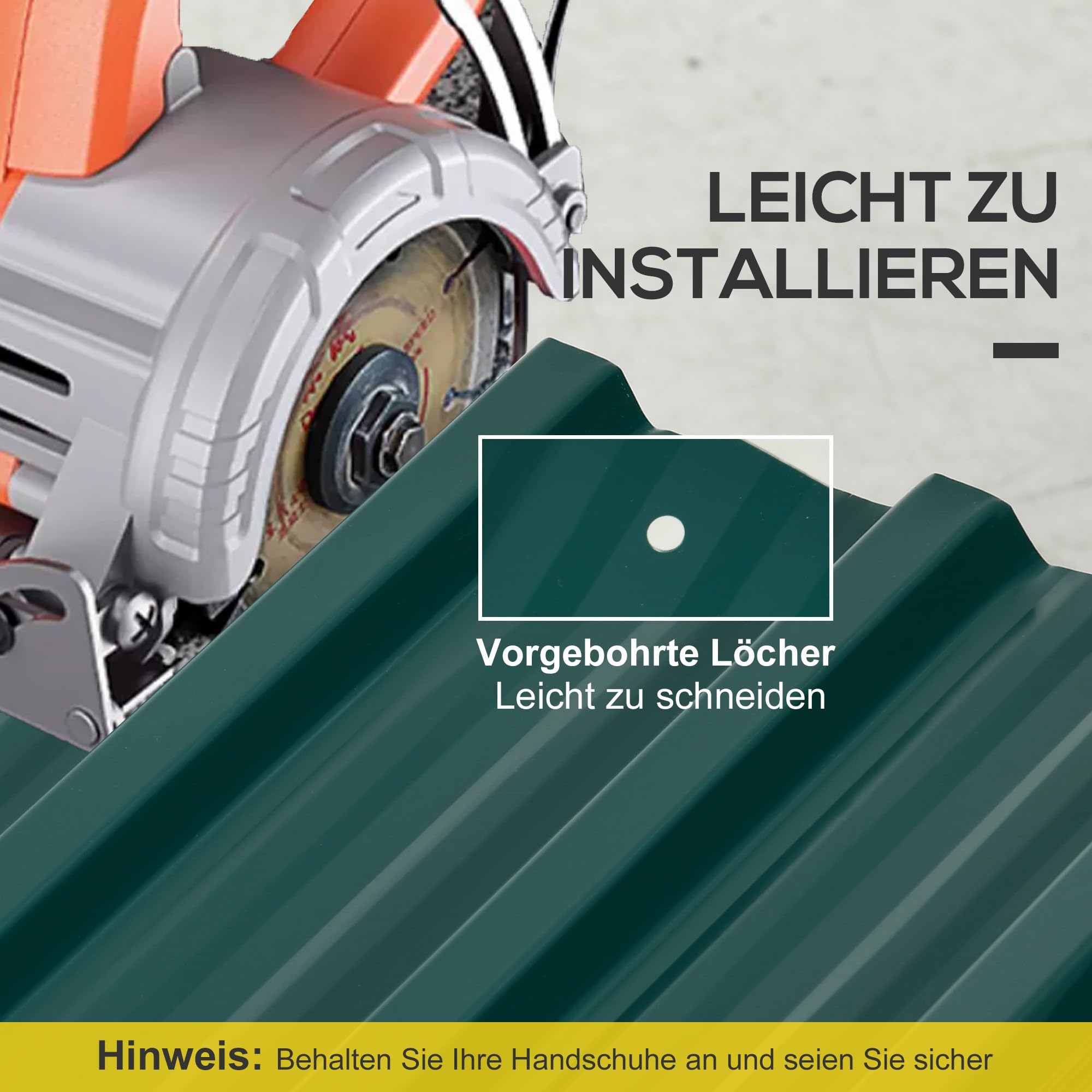 Outsunny 12 Stück Trapezblech 129x45cm 7m² Verzinkt Dachblech 0,25 mm Wetterfest Profilblech Verzinkter Stahl Dachplatten Dachpaneele Stahlblech Wellblechplatten für Dach Gerätehaus Carport Grün