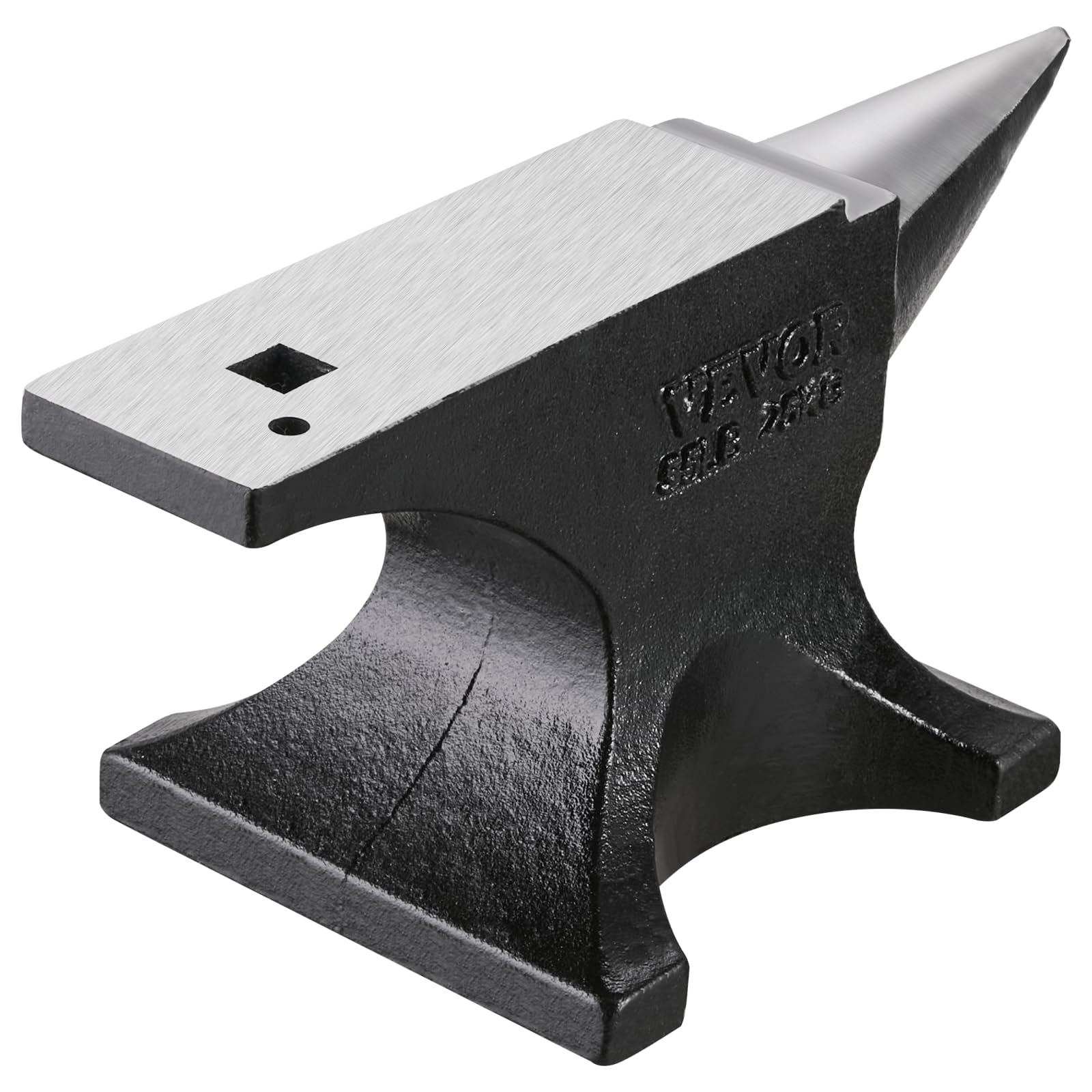 VEVOR Enclume de Forgeron en Acier Moulé 25 kg, Enclume à Corne Simple Ronde, Haute Dureté, Grand Plan de Travail, Base Stable, Outil de Travail du Métal pour Pliage, Façonnage, Torsion, Bijoutiers