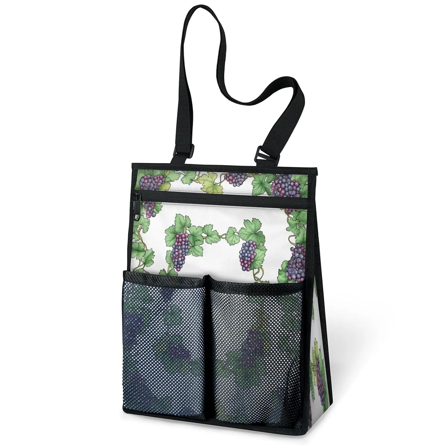 Ourtheme Art Grapes Portable Shower Bag for Travel Gym Camp Beach Tote Shower Caddy Bags Hanging Toiletry Organizer