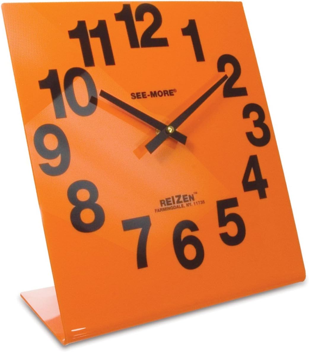 Reizen Giant View Clock- Orange Face
