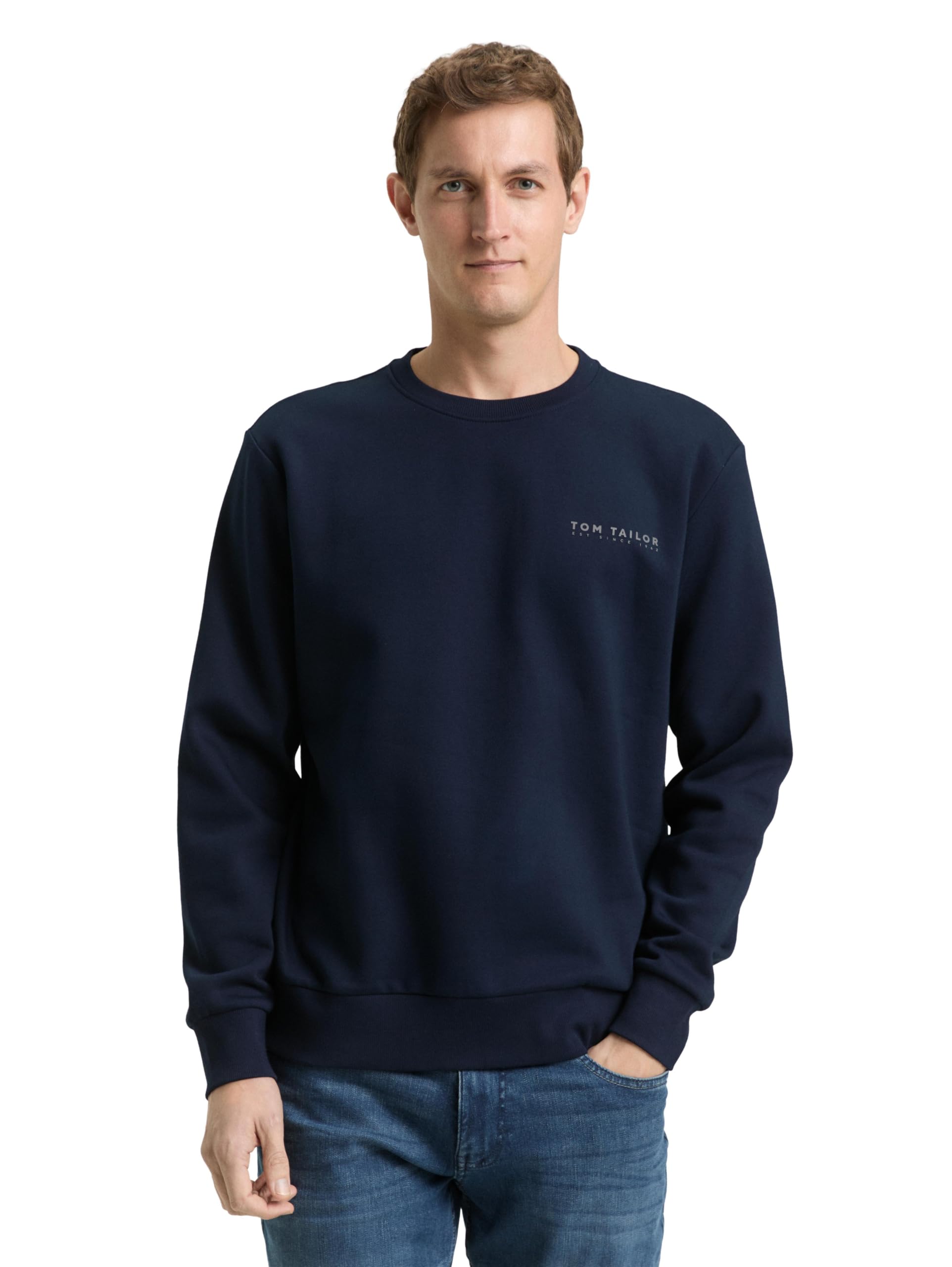 TOM TAILOR Herren Sweatshirt mit Rundhalsausschnitt
