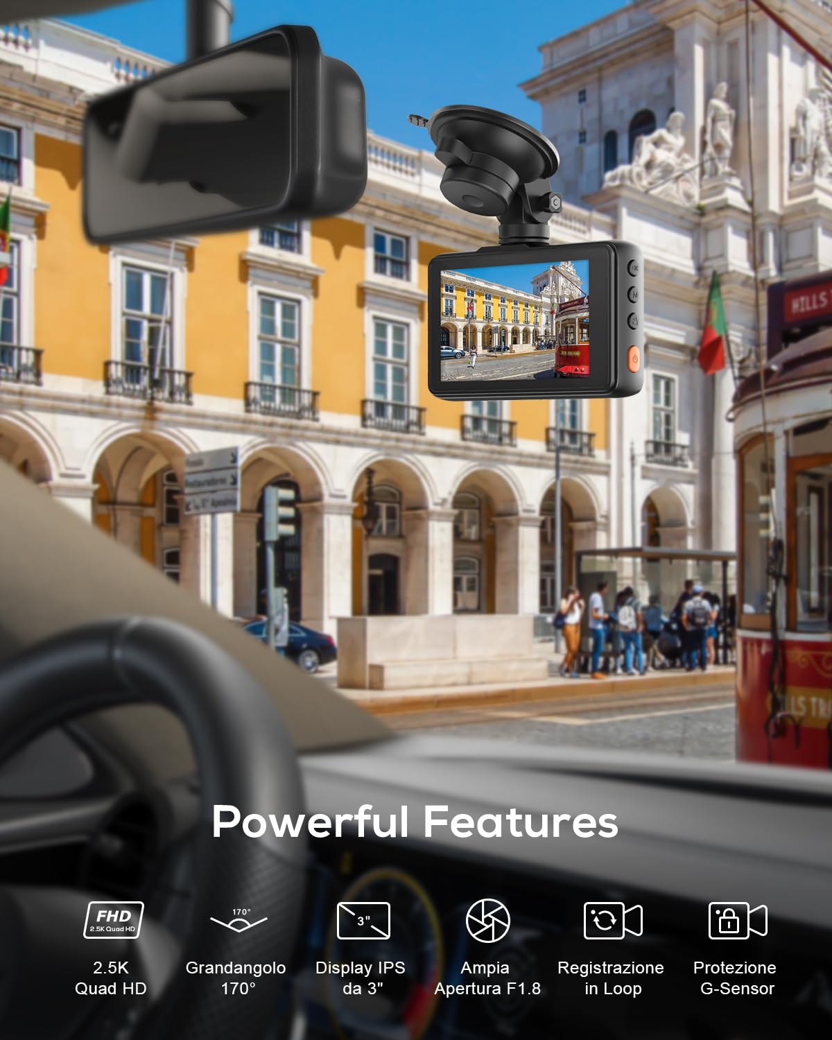 iZEEKER 2.5K Car Dash Cam 1440P QHD - Dettaglio
