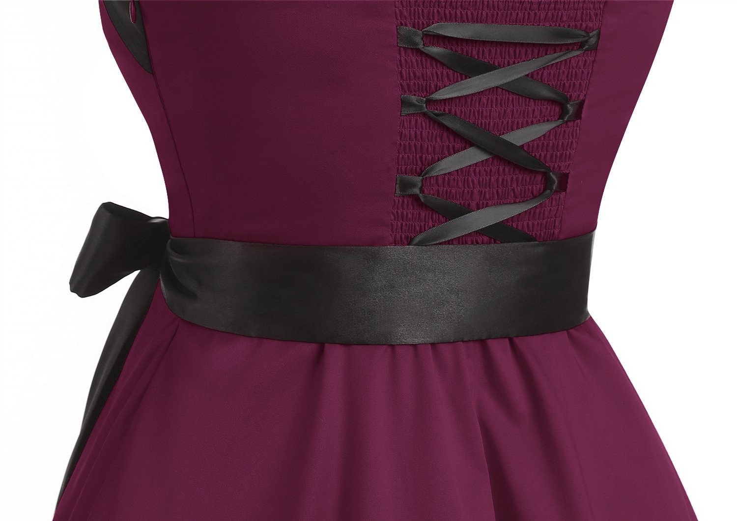 Vestido De Vintage Cóctel 50s Elegante Mujer con Cinturón