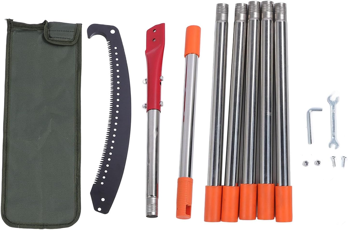 fosa Extendable Manual Pole Saw with Stainless Steel Vane/Wing, Tree Pruner for High Branches, Durable, Multipurpose Gardening Tool