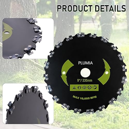 Miniatura 6 de Juego de 2 cuchillas redondas de acero al carbono de 9 pulgadas x 20T, adaptador universal con 3 limas redondas, sombrero y guantes, compatible con