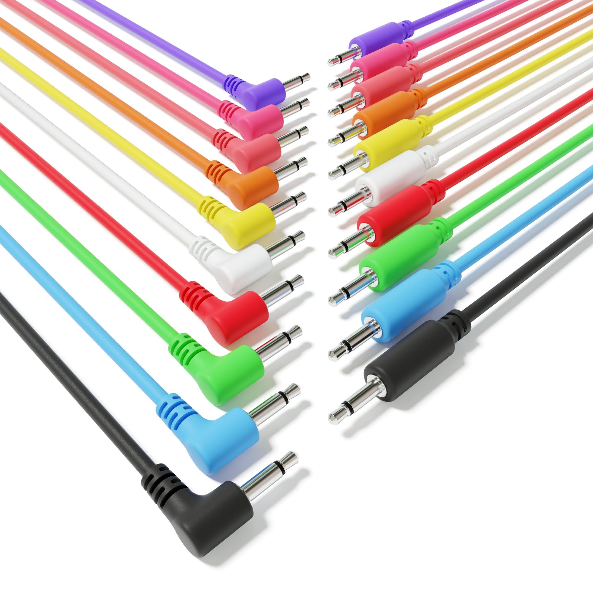 Câbles de raccordement modulaires mono hybrides - TS 3,5 mm 1/8" - Synthétiseur Eurorack [Lot de 10 | 45 cm - 17,72 "]
