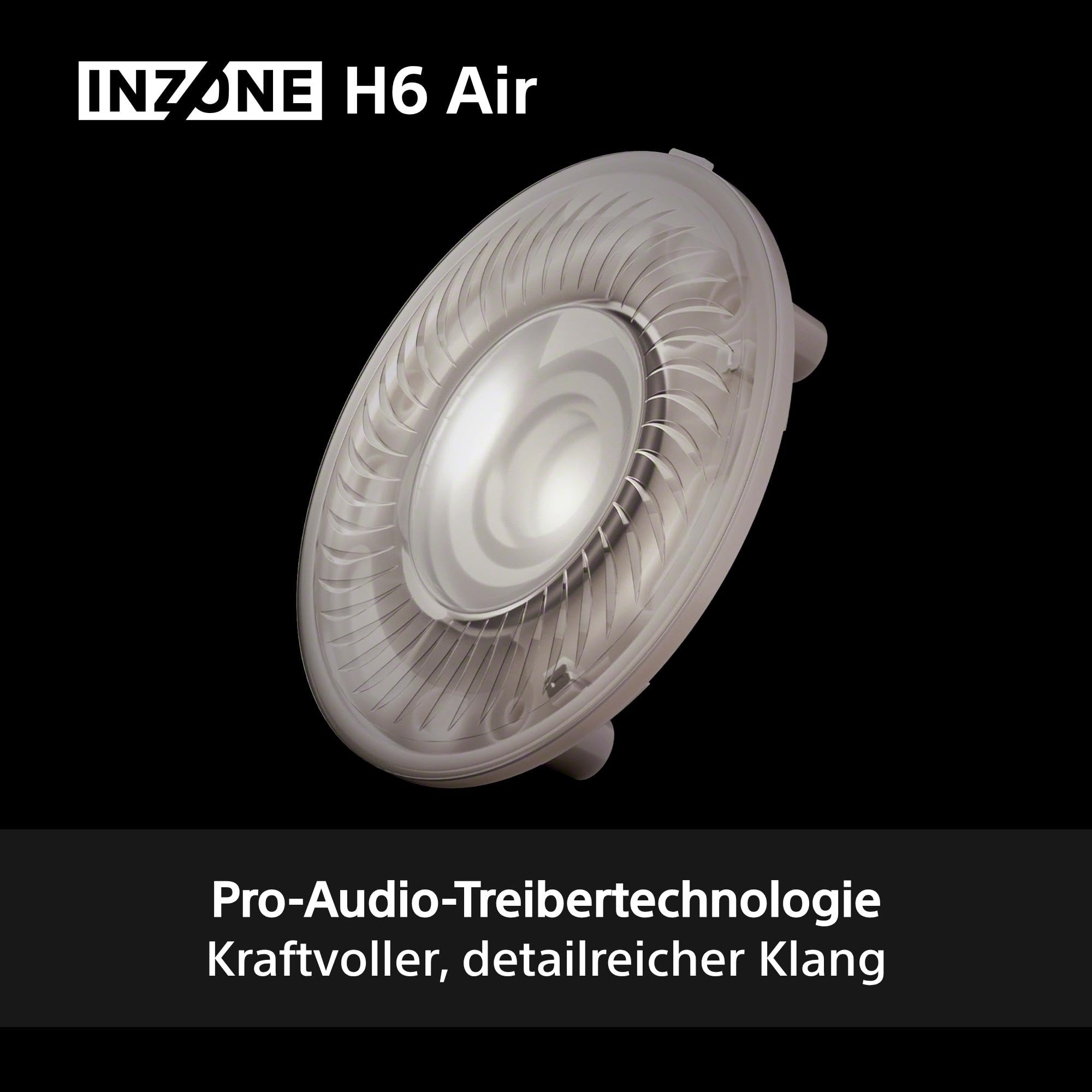 Sony INZONE H6 Air – kabelgebundenes Open-Back-Gaming-Headset – 360 Spatial Sound für Gaming, ultraleichtes 199 g-Design, abnehmbares Bügelmikrofon, Einstellbarer EQ via INZONE Hub – PC/PS5, Schwarz