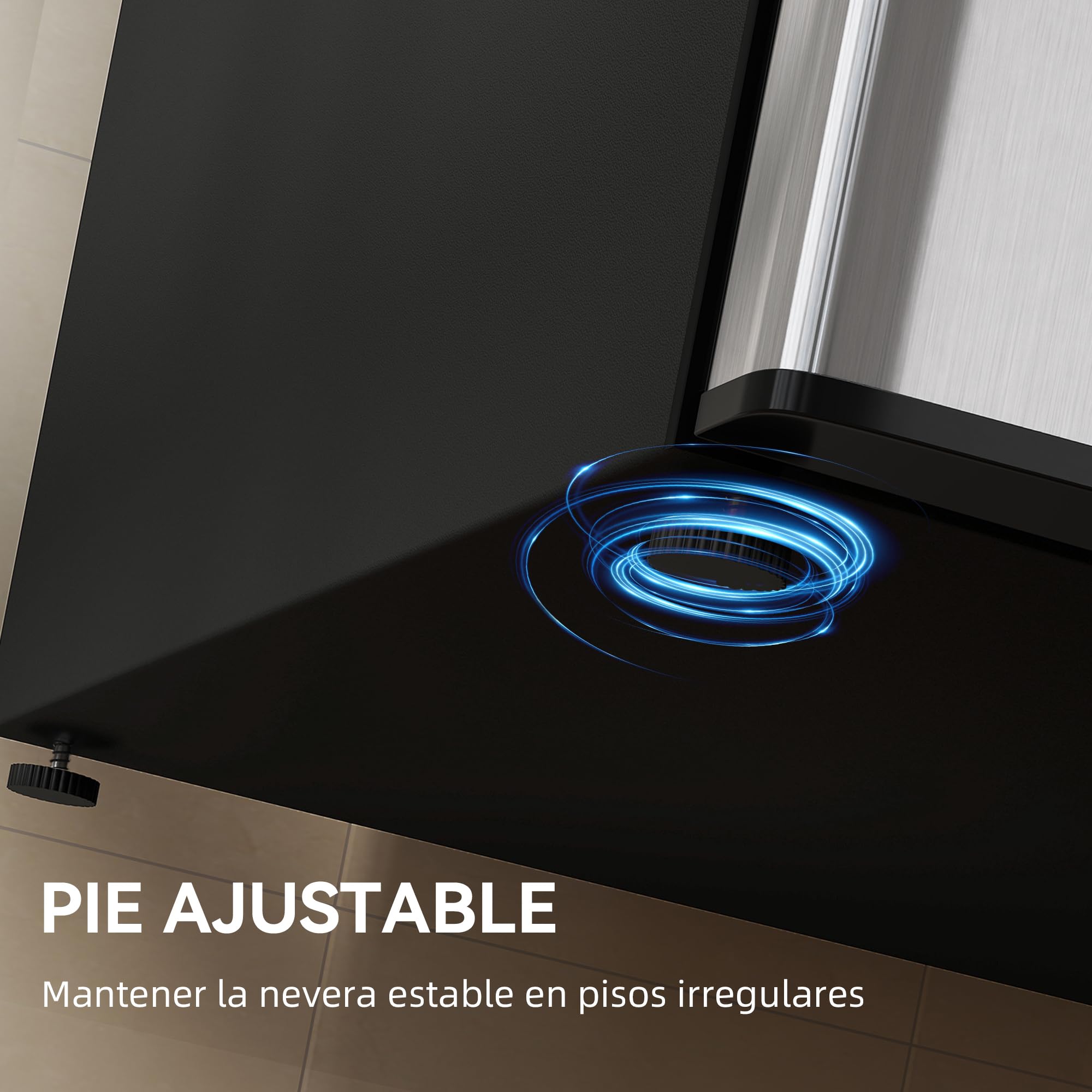 HOMCOM Nevera Pequeña 88 L con Congelador, Mini Frigorífico Silenciosa, Frigorífico Pequeño Bajo Encimera con Temperatura Regulable 5 Niveles, Puerta Reversible y Estantes Ajustables, Negro