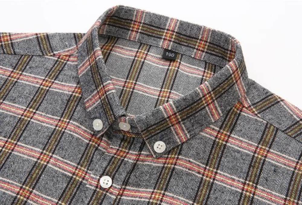 HGJH Herren Flanellhemd, Herren Langarm Flanellhemd Thermohemd Gitter Blaues Hemd Baumwollhemd Herren Regular Fit Holzfäller Bequem Karierte Hemdjacke Lässiges Arbeitshemd Für Herren Jungen