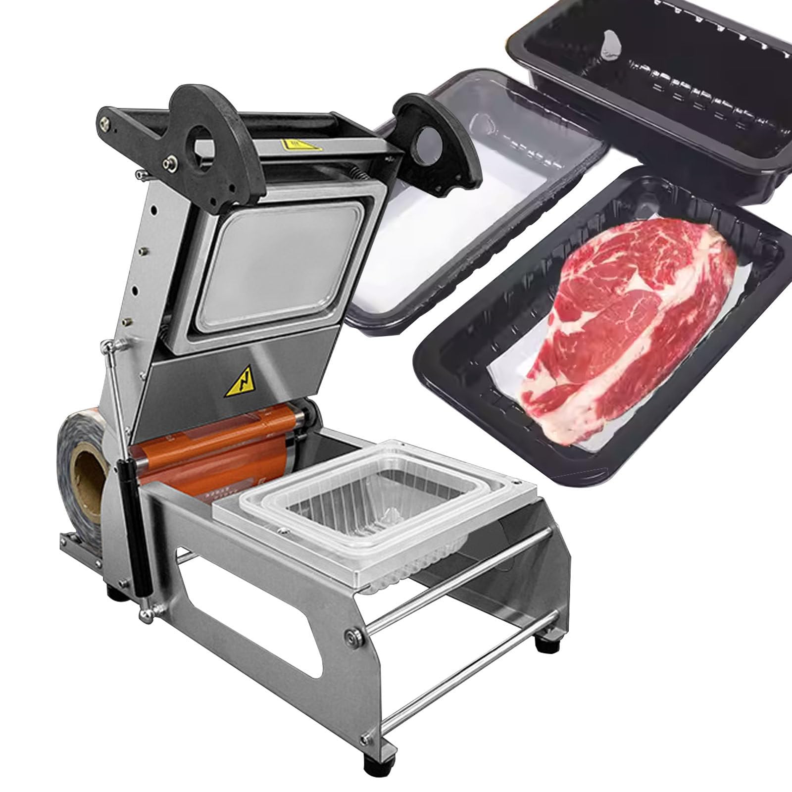 AYCDL Hand Pressure Food Sealing Packing Machine,Manual Sandwich Tray Heat Sealer, Fresh Box Sealing Machine, for Supermarket,220v-260mm
