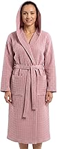 o-day Men's Honeycomb Bathrobe in 100% Cotton with Hood Pockets and Belt Honeycomb Bathrobe Lightweight S-XXL