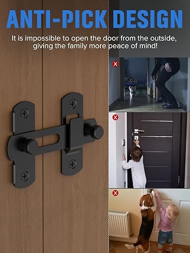 Miniatura 10 de Cerradura de puerta corrediza de granero, pestillos de puerta de acero inoxidable, pestillo de seguridad para gabinete de vino, baño, exterior,