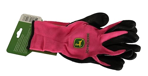 Miniatura 6 de John Deere JD00021 - Guantes de espuma de nitrilo para mujer, guantes de trabajo ligeros con muñeca elástica, puño superior de banda, negrorosa