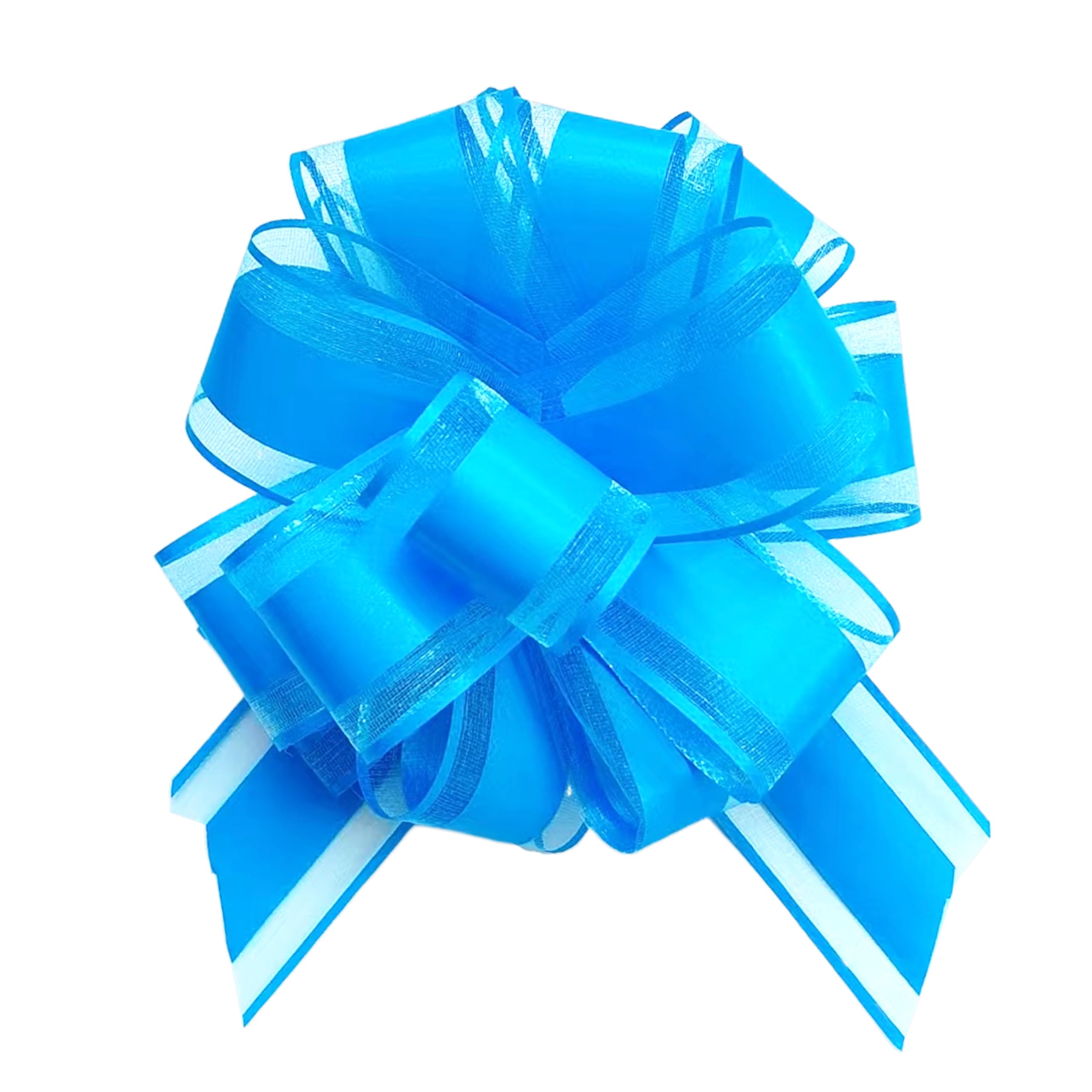 sxvblly 6 PCS Large Pull Bows 6 Inch Sky Blue Bows for Gift Wrapping Wedding Basket Decorated Birthday Party and Valentine's Day Gift Decorations