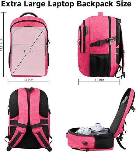Miniatura 6 de Lapsouno TSA - Mochila de mano para mujer mochila para laptop mochila extra grande de 173 pulgadas mochila de viaje casual resistente al agua bolsa