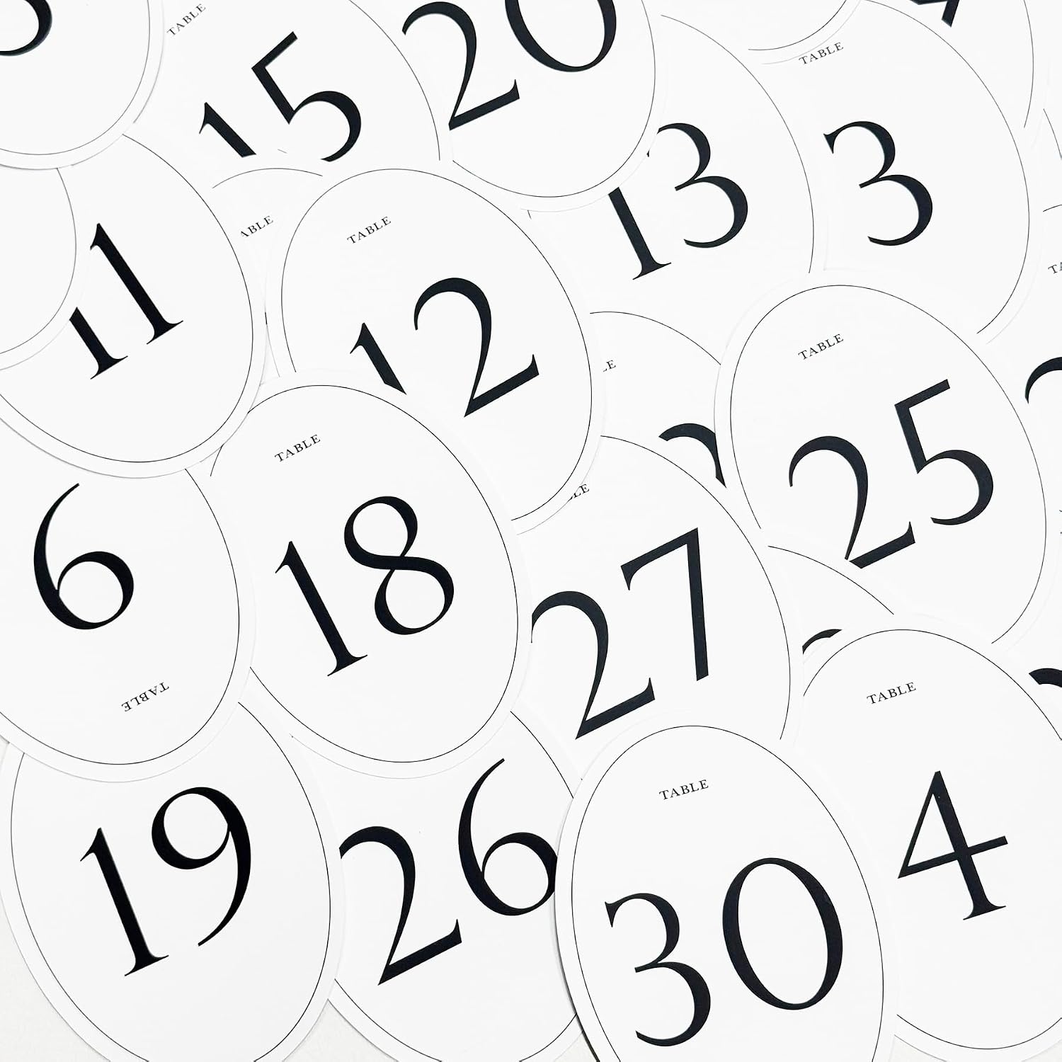 Wedding Table Numbers 1-30, 5x7 Inch White Table Number Cards for Reception Seating, Bulk Set for Banquet Party