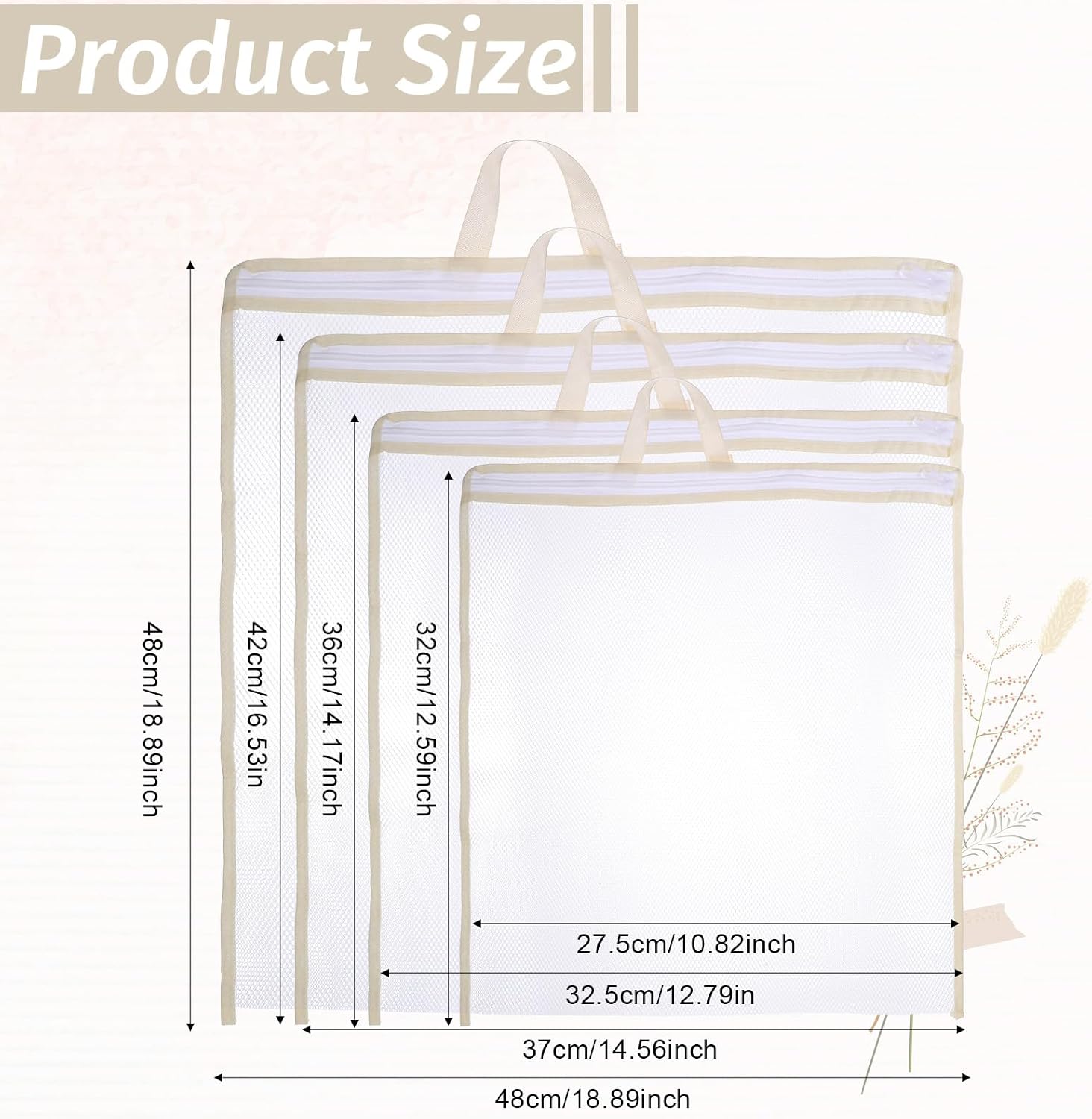 4 Pcs Mesh Laundry Bags for Washing Machine, Wash Bag for Clothes image 2