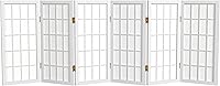 Vista 8 de Biombo portátil simple de 2 pies Biombo diseño Shoji, clásico diseño japonés 4 anchuras, 6 colores, Madera, Blanco